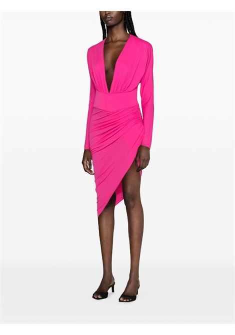 Pink V-neck ruched dress - women ALEXANDRE VAUTHIER | 234DR2001PNK